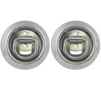 Docks, Anneau d'arrimage Rond, Acier zingué, Charge de Travail Indicative 545 kg, Epaisseur 11 mm, Diam. 100 mm, Permet d'ajouter des Points d'accroche sur remorque ou véhicule (Lot de 2)