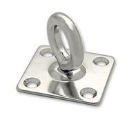 Docks GMAR66 Anneau mobile sur platine carrée - Acier Inoxydable - Diamètre Fil 8 mm - diamètre intérieur Anneau 19 mm - Dimensions Platine 50x50 mm, Gris (Lot de 6)