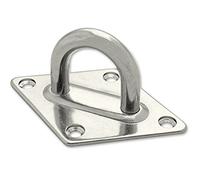 Docks GMAR70 Forme Losange Acier Inoxydable Fil 10 mm intérieur Oeil 32 mm-Diamètre Platine 80x120 mm, Gris