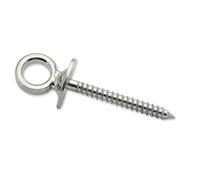 Docks – Pitons à œil vis à bois – Acier inoxydable, Ø œil 15 mm, Long. sous collerette 80 mm – Lot de 2
