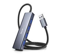 Dockteck Hub USB 3.0 Data Hub 4-Ports 5Gbps SuperSpeed 60cm/2ft Boîtier en Aluminium, Nylon Tressé für MacBook,Mac Pro,Surface Pro,XPS,Notebook PC,USB Flash Drives