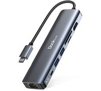 Dockteck Hub USB C Ethernet HDMI 4K 60Hz, Adaptateur USB C 7-en-1 avec Ethernet HDMI, LAN RJ45, 100W PD, 2 USB-3.0, SD/microSD, pour MacBook Pro/Air, iPad Pro/Air/, Surface Pro 9, XPS 13, HP, Lenovo