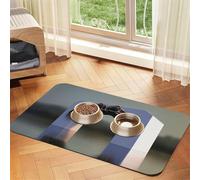 Dockyard Magic Water Gate Tapis d'alimentation pour chien et chat en cuir absorbant la nourriture et bol d'eau Imperméable sans taches Séchage rapide Antidérapant 45 x 30 cm