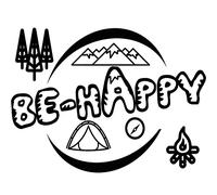 Docliick Autocollant camping-car extérieur en vinyle transparent réutilisable Be Happy