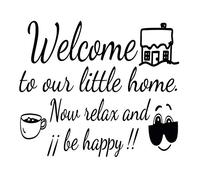 Docliick® Sticker mural décoratif en anglais « WELCOME TO OUR ». Autocollants muraux décoratifs avec phrases célébrées. Vinyle décoratif décoration maison DC-057-ING (vinyle de découpe, 30 x 20 cm)