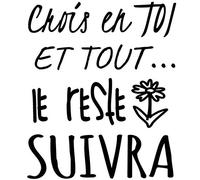 Docliick® Sticker mural décoratif en français "CROIS EN TOI.." Autocollants muraux en français de phrases célébres.Autocollant lettre Docliick DC-014-FR