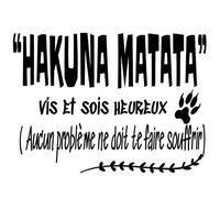 Docliick® Sticker mural décoratif en français "HAKUNA MATATA VIS ET.." Autocollants muraux en français de phrases célébres.Autocollant lettre Docliick DC-051-FR