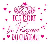 Docliick® Sticker mural décoratif en français "ICI DORT LA" Stickers muraux en français aux phrases celebres.Autocollant lettre Docliick DC-040-FR