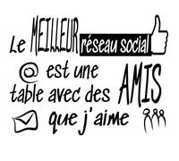 Docliick® Sticker mural décoratif en français "LE MEILLEUR RESEAU." Sticker mural en français de phrases célébres. Autocollant lettre Docliick DC-055-FR