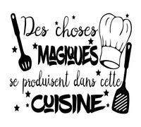 Docliick® Stickers muraux décoratifs en français "DES CHOSES MAGIQUES .." Autocollants muraux en français de phrases célébres.Autocollant lettre Docliick DC-036-FR