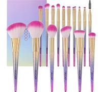 Docolor Pinceau Maquillage Professionnelle 16Pcs Fantasy Make up Brush Set Foundation Blending Blush Concealer Eye Shadow Synthetic Face Liquid Powder Cream Pinceaux cosmétiques avec Rainbow Box