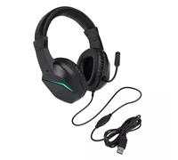 Docooler Casque de Jeu câblé USB avec Lumière LED, écouteur sur-auriculaire pour Ordinateur Portable PC, Micro-Micro-Bruit, Pilote de 40 Mm pour Jeu Immersif (OY733USB)