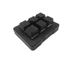 docooler Clavier programmable à 6 touches Tri-mode 2.4G/BT/filaire Clavier mécanique Clavier macro d'une seule main, Plug and Play Mini clavier opérationnel simple