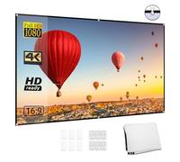Docooler Écran de projection HD portable de 80 pouces 16:9 pliable et robuste pour films en plein air, home cinéma, bureau