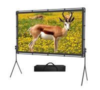 docooler Écran de projection pliable en polyester double support 16:9 pour films en plein air, cinéma maison, bureau