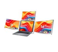Docooler Extension d'écran d'ordinateur portable 16 pouces 1200P FHD 16:10 Quad Monitor portable 1 câble pour 3 écrans d'extension de moniteur pliable pour ordinateur portable 12-18,5"