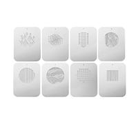 Docooler GOBO Lot de 8 cartes graphiques Gobos Plaques métalliques avec motifs creux pour snoot optique Conique Conique Condensateur Art Effets spéciaux Faisceau lumineux moulé Accessoires d'éclairage