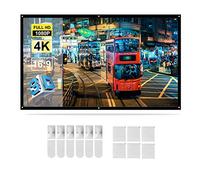 Docooler H60 60 Écran de Projection Portable HD 16: 9 Blanc Dacron Écran de Projection vidéo Diagonal de 60 Pouces monté sur Un Mur pour Le cinéma à Domicile Cinéma de Bureau Films Intérieur