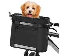 Docooler Panier de Vélo Détachables Cycle Avant Toile Panier Transporteur Sac Pet Carrier en Alliage d'Aluminium (noir)