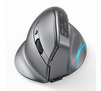 Docooler Souris sans fil F-26C Souris optique sans fil double mode avec écran rechargeable et silencieux 2,4 GHz BT Gris
