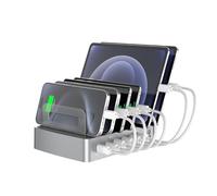 Docooler Station de charge intelligente de 72 W avec 6 ports, station de charge USB pour plusieurs appareils, compatible avec les téléphones portables, tablettes et autres appareils électroniques