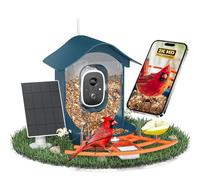 DOCOON Mangeoire intelligente pour oiseaux avec caméra, 2K HD AI Identifie les espèces d'oiseaux, caméra d'observation des oiseaux avec panneau solaire, cadeau pour maman, papa, amoureux des oiseaux