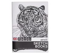 Docrafts Artiste Lot de 3 carnets de croquis A5 - Tigres - Pour dessin, croquis, gribouillage, écriture et scrapbooking avec médias mixtes, stylo, encre, peinture et plus encore