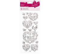 docrafts Papermania Glitter Colour In Stickers-Rose Heart