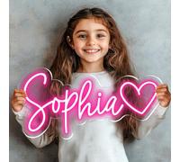 DOCRAGI Panneau neon personnalise, rectangulaire en acrylique, 25,4 cm, pour decoration murale, chambre coucher, bar, mariage, fte, Nol, Happy Birthday (rose)