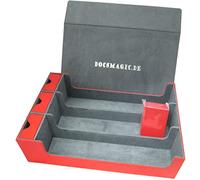 docsmagic.de Premium 3-Row Trading Card Storage Box Red + Trays & Divider - MTG PKM YGO - Boîte de Rangement Rouge
