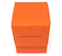 docsmagic.de Premium Magnetic Flip Box (100) Orange + Deck Divider - MTG - PKM - YGO - Boite