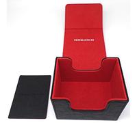 docsmagic.de Premium Magnetic Sideflip Box 100 Black/Red + Deck Divider - MTG - PKM - YGO - Boite Noir/Rouge