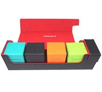 docsmagic.de Premium Magnetic Tray Long Box Black/Red Large + 4 Flip Boxes Mix 3- Noir/Rouge