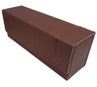docsmagic.de Premium Magnetic Tray Long Box Brown Medium - Card Deck Storage - Boite Brun