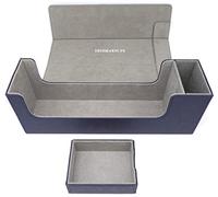 docsmagic.de Premium Magnetic Tray Long Box Dark Blue Medium - Card Deck Storage - Boite Bleu Foncé