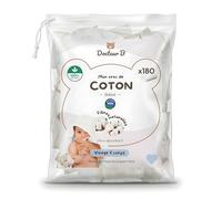 Docteur B - Coton Bébé 100% Organique x180 | Format 8×10 cm | Ultra-Absorbant & Fibres Naturelles | Coton Doux pour Visage & Corps | Idéal Toilette Bébé & Soin Quotidien | Format Vrac Économique