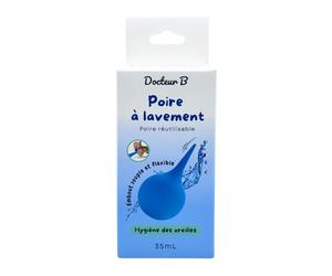 Docteur B - Poire de Lavement pour Oreilles Docteur B, Silicone, 35 mL, Pour Aspiration Efficace du Cérumen