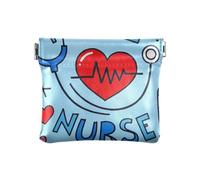 Docteur infirmière éléments Cartoon bleu PU cuir petite pièce mignon mini sac de maquillage pour dames sac à main monederos pequenos de mujer, Docteur infirmière éléments dessin animé bleu, 1 size