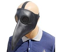 Docteur peste Oiseau Masque Bec long bec Cosplay Costumes Steampunk Halloween Props (Noir)