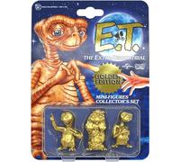 Doctor Collector E.T. l’Extraterrestre, Set de Mini-Figurines Golden en Édition Limitée, Coffret de 3 Personnages dorés en PVC de 5 cm