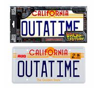 Doctor Collector Retour vers Le Futur, Réplique Officielle de la Plaque Métallique Outatime Delorean 30x15 cm, édition Collector avec détails en Relief