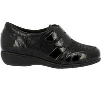 Doctor CUTILLAS - Chaussures décontractées pour femme, semelle compensée, semelle en caoutchouc, semelle amovible, fermeture adhésive, verni, brillant. Tissu pour femme, Noir , 36 EU