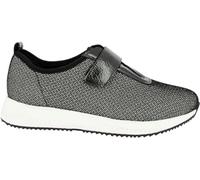 Doctor CUTILLAS - Chaussures décontractées pour femme, semelle en caoutchouc, semelle amovible, vernie, brillance, tissu, fermeture adhésive pour femme, anthracite, 37 EU