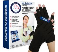 Doctor Designed Compression Gloves For Women Men Osteoarthritis Open Finger Arthritis Carpal Tunnel Typing [S, Black, 2 Pairs]