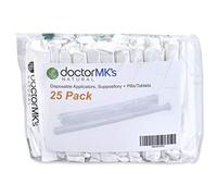 doctor MK's NATURAL Applicateurs de suppositoires (lot de 25), s'adapte à la plupart des suppositoires, pilules et comprimés, emballés individuellement, jetables, par