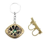 Doctor Strange Eye of Porte-Clés, Doctor Strange Bague, Dr Strange Eye of Porte-clés, Doctor Strange Eye of Keychain Ubephant 2 pcs Doctor Strange Pendentif Bijoux pour Dr Strange Fans