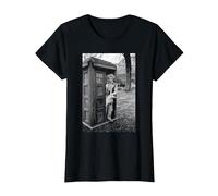 Doctor Who Colin Baker Acteur in Tardis 1984 T-Shirt, Femme, Noir, S