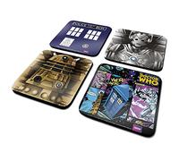Doctor Who CSP0009 Lot de 4 Dessous-de-Verre Tardis/Cyberman/Dalek/Comic