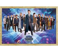 Doctor Who - Poster - 60th Anniversary + cadre amovible, Shinsuke® Maxi MDF hêtre, vitre acrylique