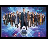 Doctor Who - Poster - 60th Anniversary + cadre amovible, Shinsuke® Maxi MDF noir, vitre acrylique